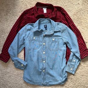 Boys long sleeve bottomed down collared shirts